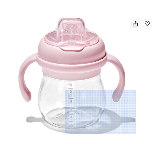 Oxo Tot Transitions Soft Spout Sippy Cup with Removable Handles 6 Oz Blossom