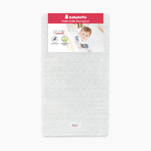babyletto Pure Core Mini Crib Mattress with Hybrid Waterproof Cover