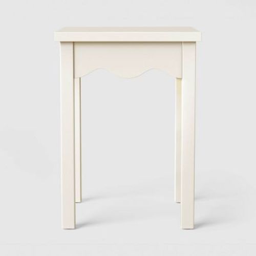 Wavy Scallop Side Table White - Assembly Required