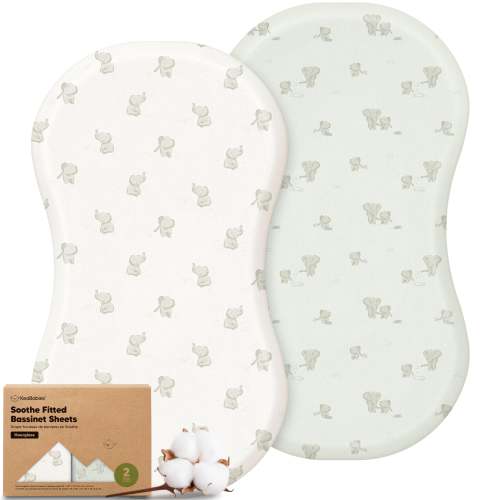 2-Pack Soothe Fitted Bassinet Sheets - Elly / For Halo BassiNest Swivel Sleeper 30x18