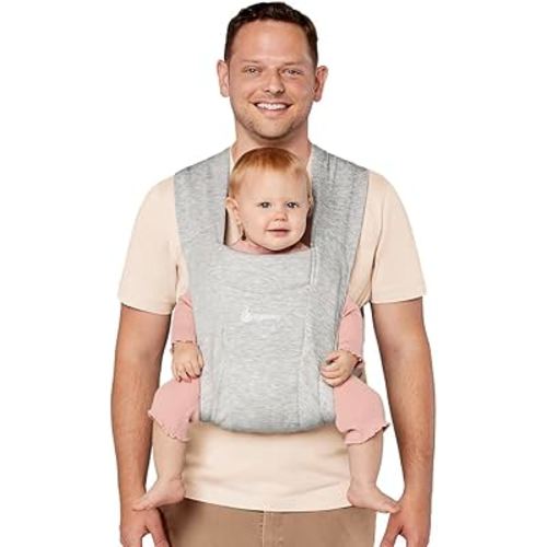 Ergobaby Embrace Baby Carrier Newborn to Toddler - Lightweight Ergonomic Baby Carriers - Cozy Essentials (7-25 Pounds), Ponte Knit, Soft Grey