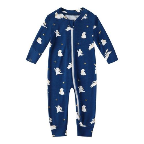 Owlivia Bamboo Footless Pajama, Baby Romper - Moon Rabbit, 0-3 Months