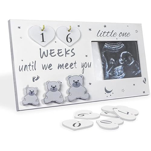 OurWarm Ultrasound Picture Frames, Sonogram Picture Frame with Baby Countdown Weeks, Ultrasound Frame for Baby Announcement Sign, Expecting Mom Parents to be Unique Gifts for Pregnant Women