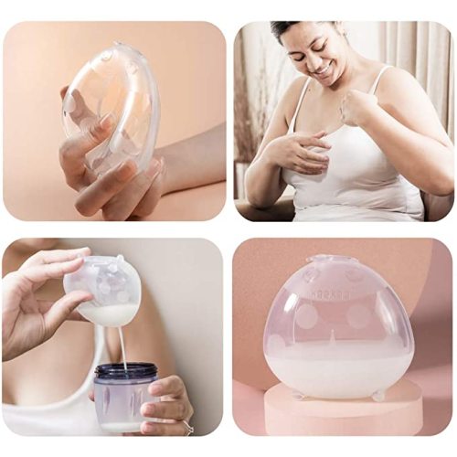haakaa Manual Breast Pump and Ladybug Milk Collectors Combo for Breastfeeding Moms to Collect Breast Milk| Pumping and Nursing| Portable Breastmilk Savers(pump-4oz/100ml,1pk; shells-2oz/75ml,2pk) - 100ml Pump + 75ml Ladybug Collectorx2