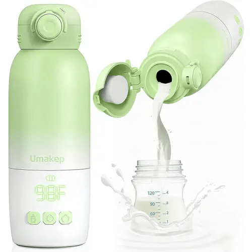 Portable Bottle Warmer, Large 12oz Capacity with Dual Heating Modes for Breast Milk & Water, Smart Temperature Control, Long Battery Life, Bottle Warmer for Outdoor, Airplane & Car Travel, Green