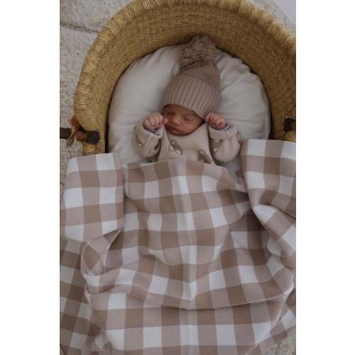 GINGHAM BLANKET | TEDDY BROWN