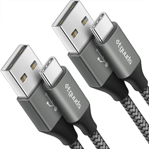 etguuds Long USB A to USB C Cable 10ft, 2-Pack Fast Charging Type C Charger Cord for iPhone 17 16 15 Pro Max Plus Air 16e, Samsung Galaxy S25 S24 S23 S22 S21 S20 S10 Note 20 A17 A16 A15 A26 A36 A56