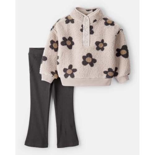 Toddler Girl 2-Piece Floral Fleece Pullover and Pants Set - Carter's | Carter's