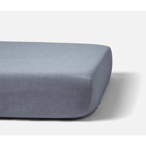 Organic Crinkled Percale™ Crib Sheet - Color: Indigo Chambray