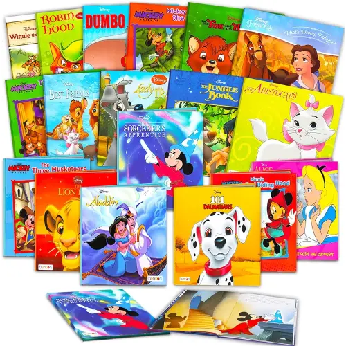 18 Bulk Books for Kids Toddlers - Assortment Includes 18 Disney Books Bedtime Stories, Hardcover (No Duplicates)