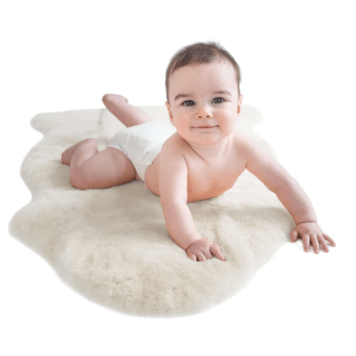 Sheepskin Rug for Babies, 100% Natural, Shorn Lambskin Wool, 2 x 3 Feet, Ivory
