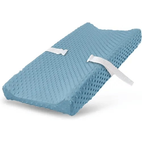 Changing Pad Cover - Breathable Minky Dots Plush Changing Table Cover Ultra Soft Changing Table Sheets Wipeable Diaper Changing Pad Covers for Newborns Infant Babies Girls Boys (Sky Blue)