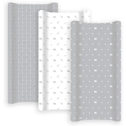 GROW WILD Changing Pad Cover 3 Pack | Soft & Stretchy Jersey Cotton | Baby Changing Table Pad Cover | Diaper Changing Pad Covers for Girls and Boys (Forest & Woodland)