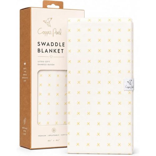 Copper Pearl Swaddle Blankets for Newborns | Soft Stretchy Receiving Blankets for Boys and Girls | Large 46 x 46 Inch Baby Blankets | Lightweight and Breathable Swaddles | Tanner