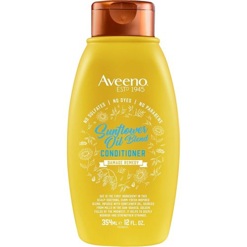 Aveeno Sunflower Oil Blend Conditioner, for Dry Damaged Hair, Dye, Paraben & Sulfate Surfactants Free, 12oz