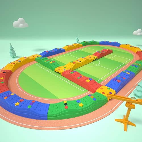 MOCUTEEN Kids Balance Beam Toddler Stepping Stones Max Load 220LBS Non-Slip Textured Surface & Rubber Pads Bottom Promote Agility Coordination Five Star Pattern