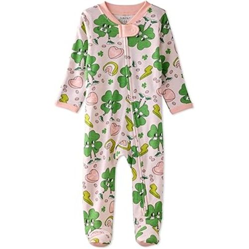 baby-girls Scout Sleep & Play 100% Organic Cotton Footed Zip Front Sleeper Pajamas for Baby Girls