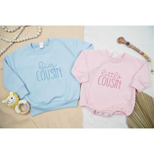 Embroidered Cousin Crew Toddler Sweatshirt, Big Cousin Little Cousin Shirt, Cousin Trip Baby Romper, New Cousin Gift, Family Reunion Outfit