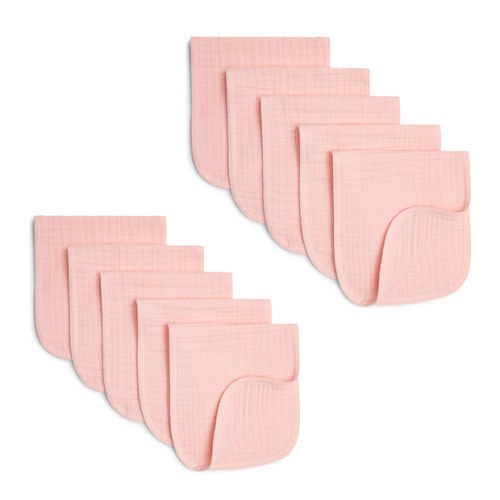 Organic Cotton Muslin Burp Cloths Multipack - Pink Hues