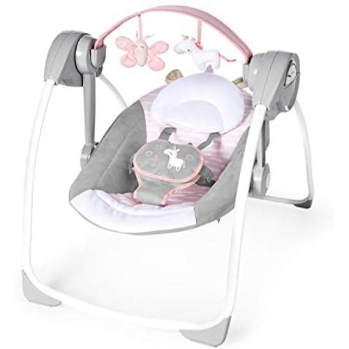 Ingenuity Comfort 2 Go Portable Swing Flora Compact Swing with TrueSpeed