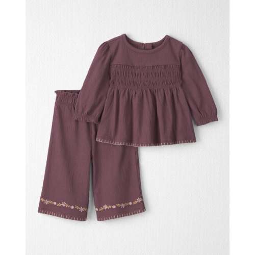 Baby Girl 2-Piece Organic Cotton Smocked Top & Pant Set - Little Planet | Carter's