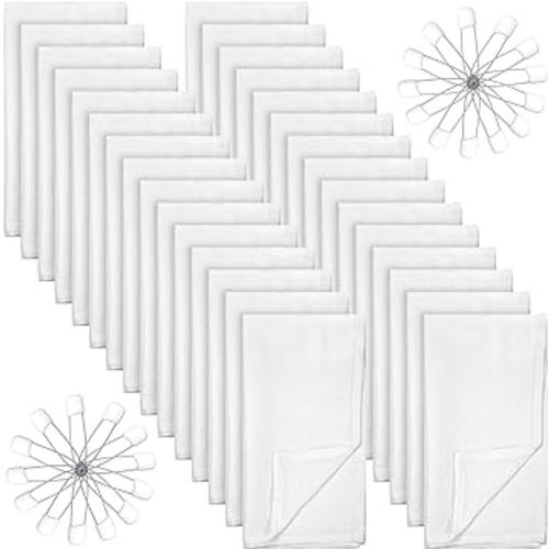Zomiboo 30 Pack Birdseye Cotton Diapers for Babies Large 27 x 27 Inch Reusable Burp Cloths with 30 Diaper Pins for Babies Boy Girl Toddlers