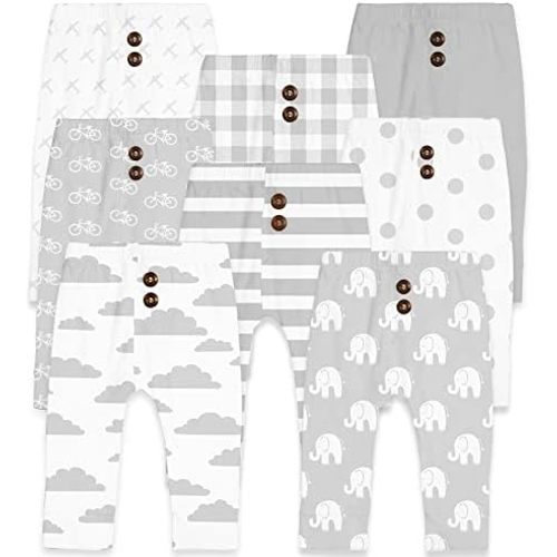 Cotton Baby Pants Set for Toddler Boys Girls 8 Pack Toddler Newborn to 24 Months Grey