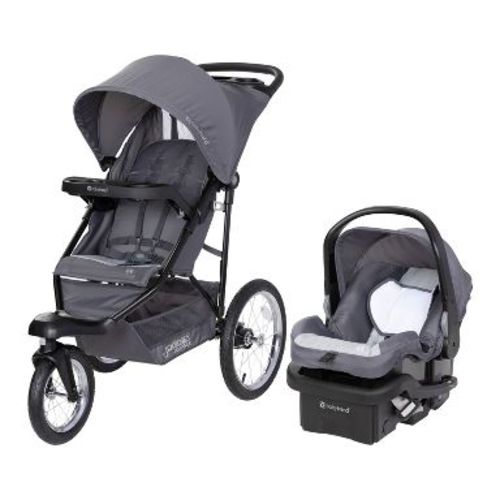 Baby Trend Journey Jogger Travel System - Stellar Gray: All-Terrain Tires, 5-Point Harness, Rubber Wheels, Reclining Seat