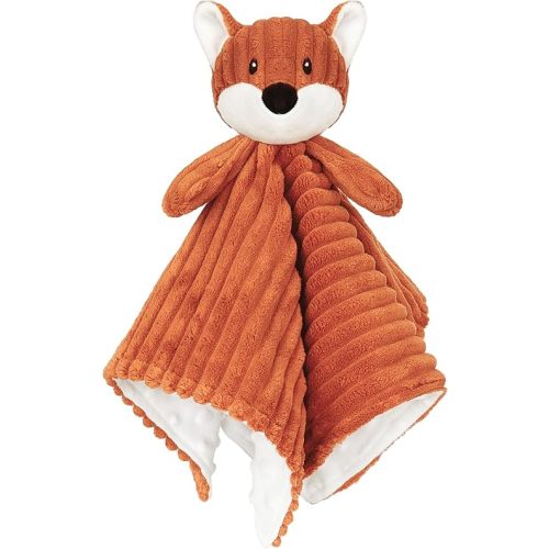 Baby Security Blanket Unisex Loveys for Babies Essentials, Newborn Boys and Girls Fox Stuffed Animal Snuggle Toy with Dotted Backing Fabric, Orange 15 Inch