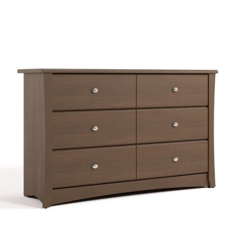 Storkcraft Crescent 6-Drawer Double Dresser Hazelnut