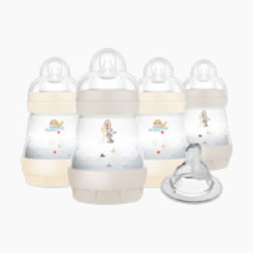 MAM 5oz Easy Start Anti-Colic Baby Bottles, Slow Flow with Bonus Medium Flow Nipple, Reduces Colic, Gas, & Reflux, Easy-to-Clean, BPA-Free, Baby Bottles for Newborns, 0-3 Months