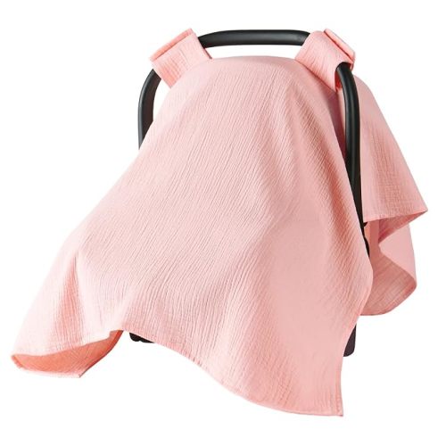 Baby Car Seat Cover, 100% Muslin Cotton Breathable Infant CarSeat Canopy