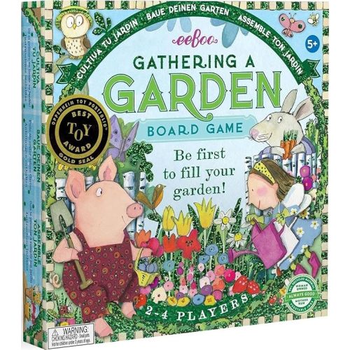 eeBoo Gathering a Garden Board Game - Award Winning Patience & Plant Counting Garden Game, Screen-Free Fun for 2-4 Players, Kids Ages 5 and up