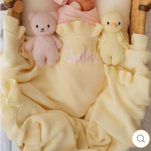 Frill Knit Blanket | Lemon – Little and Fern