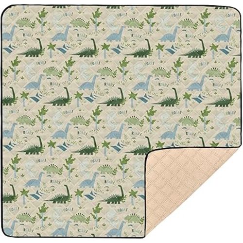 SHJI Dino Cartoon Baby Play Mat Baby Crawling Mat Foldable Playmat for Babies 50 x 50 Inch