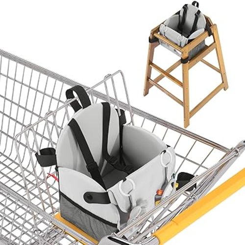 BALAPET Shopping Cart Cover for Baby with Sensory Toys, Comfortable Foam Support High Chair Cover,Padded Toddler Shopping Cart Cover Grocery Cart Cover(Gray)