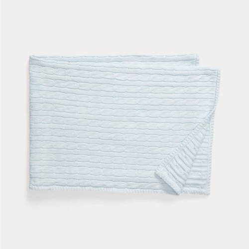 Cable-Knit Cotton Baby Blanket