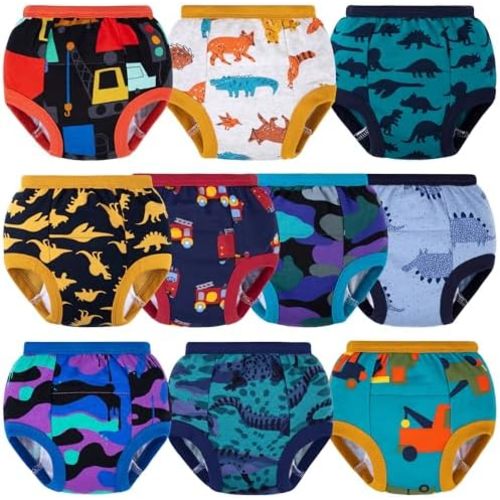 BIG ELEPHANT Toddler Training Pants, Soft Cotton Absorbent Training Underwear for Baby Boys & Girls