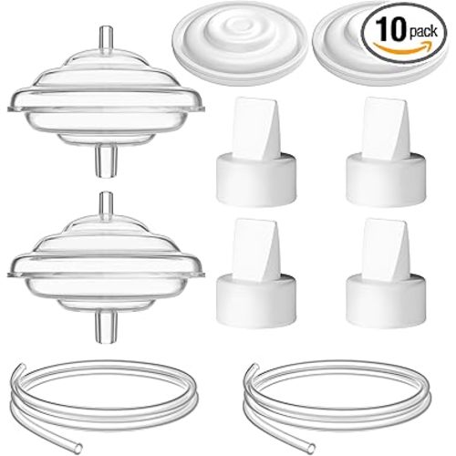 Breast Pump Parts for Spectra, Replace Duckbill Valves Tubes Backflow Protector Membrane for Spectra S1 S2 9 Plus Synergy Gold Breast Pump Replacement Accessories,10PCS