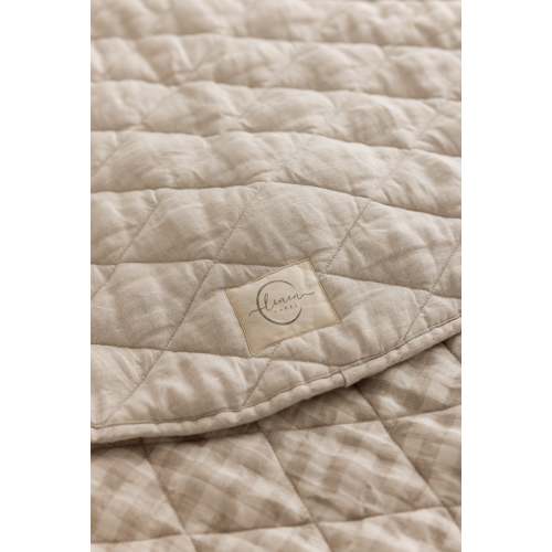 Natural Oat & Gingham Linen Play Mat | Comfort & Safety for Little Ones – Linen Label