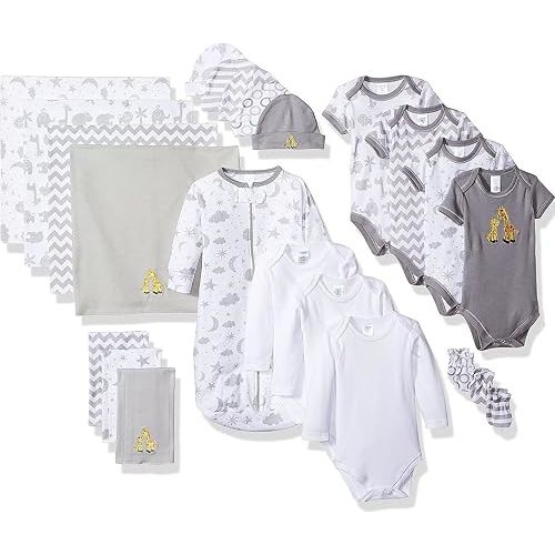 Spasilk Baby Essential 23 Piece Layette Set for Newborns and Infants, 0-6 Months, Grey Celestial