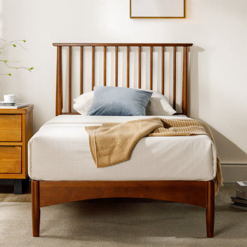George Oliver Rashay Mid-Century Modern Solid Wood Spindle Platform Bed & Reviews | Wayfair
