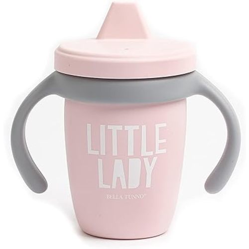 Bella Tunno Happy Sippy Cup – Transition Sippy Cups for Baby 6 Months and Older, Baby and Toddler Sippy Cups with Removable Handles and Non-Toxic, BPA Free Silicone, Little Lady, 8 oz