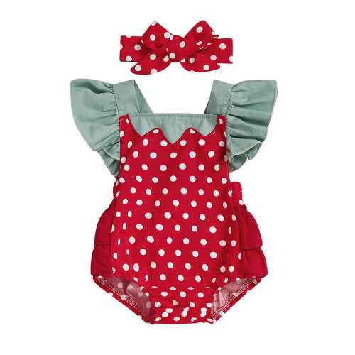 Baby Girl Polka Dot Strawberry Romper – The Trendy Toddlers