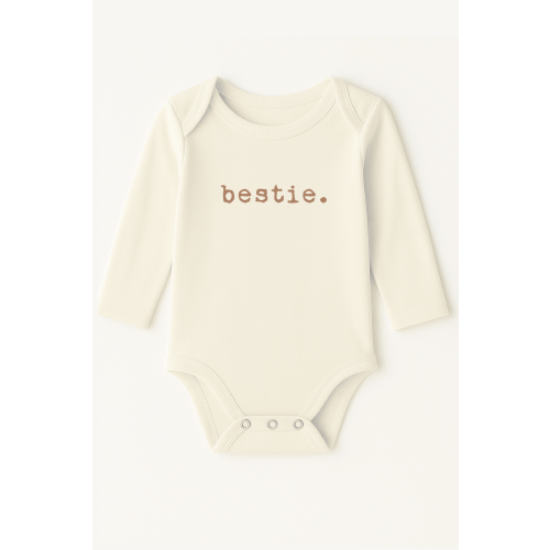 Bestie Clay Organic Cotton Baby Bodysuit Long Sleeve