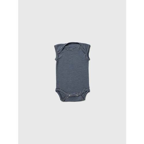 organic merino sleeveless onesie in navy/natural stripe - baby/toddler