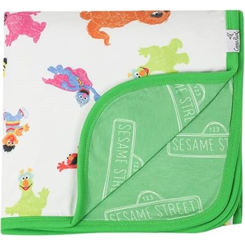 Copper Pearl Cozy Baby Quilt: Breathable Three-Layer Blanket for Boys & Girls, Newborns to Toddlers, 46x46 Premium Polyester/Rayon, Sesame Friends Pattern