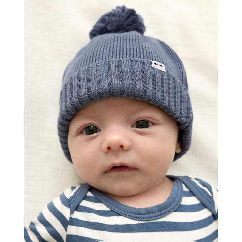 Hazy Blue Sweater Beanie Hat | Little Sleepies