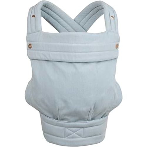 Mabē Monarch Ergonomic Baby Carrier – Premium Cotton Soft Structured Newborn to Toddler Carrier with Hip-Healthy Design, 3 Carry Positions (7-35lbs), Lightweight & Breathable, (Dream Wash Denim)