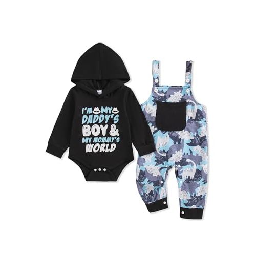 NZRVAWS Newborn Baby Boy Clothes Infant Boy Clothing Hoodie Sweatshirt Long Pants Outfit Set Fall Winter 0-18M